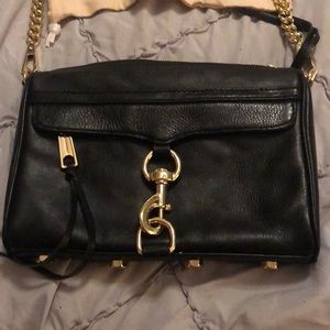 Rebecca minnoff crossover purse black and gold hardware